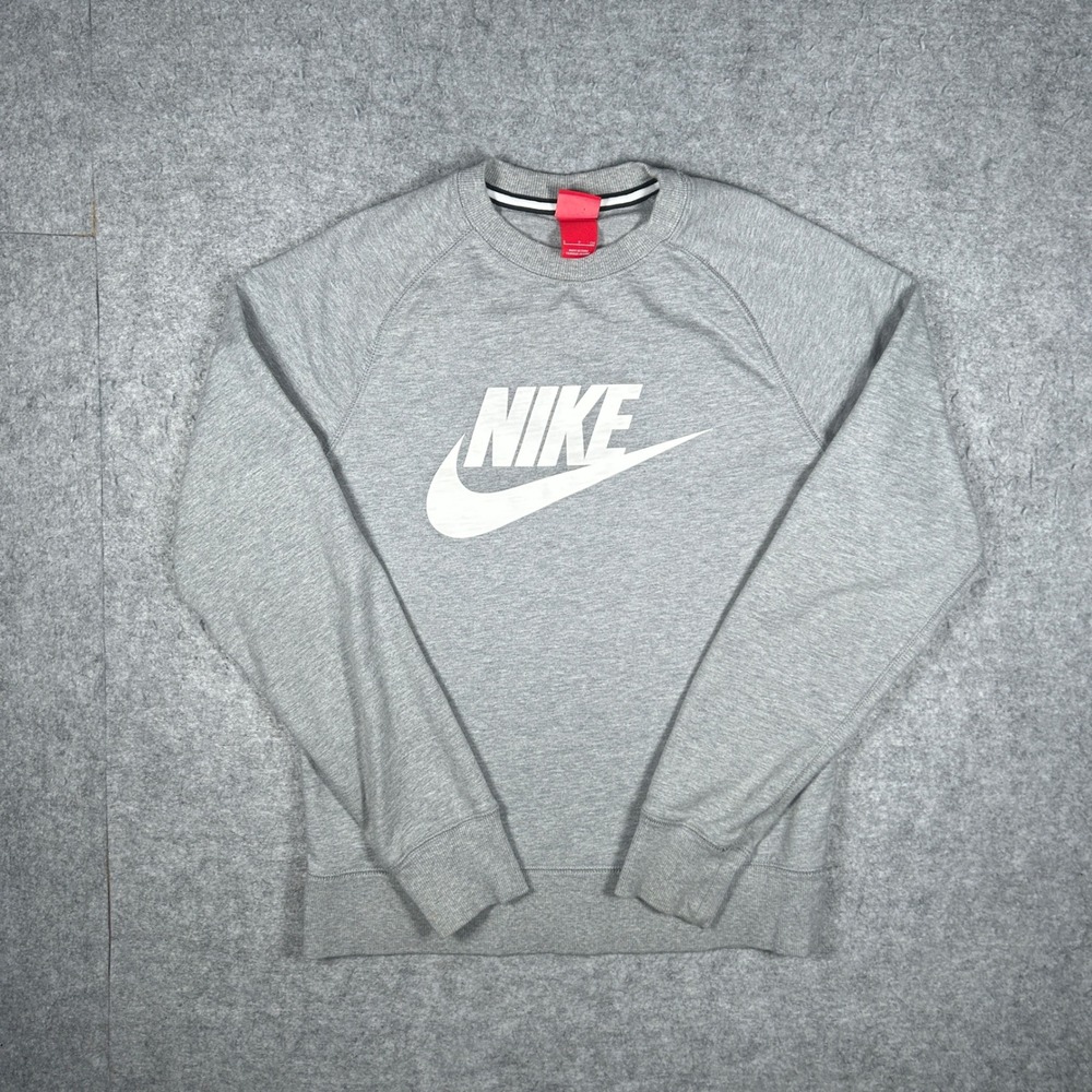 Nike sweatshirt Mens Small Gray Futura Logo Pullover Sportswear Streetwear